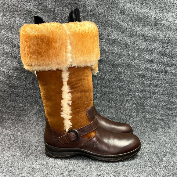 Born Helga Winter Boots Women's Size 9 Brown Shearling Lined Tall Outdoor Snow - Picture 2 of 16